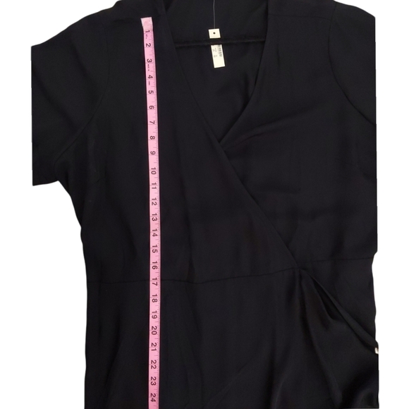 Madewell Black Ruffle Wrap Dress 3X - Picture 11 of 13